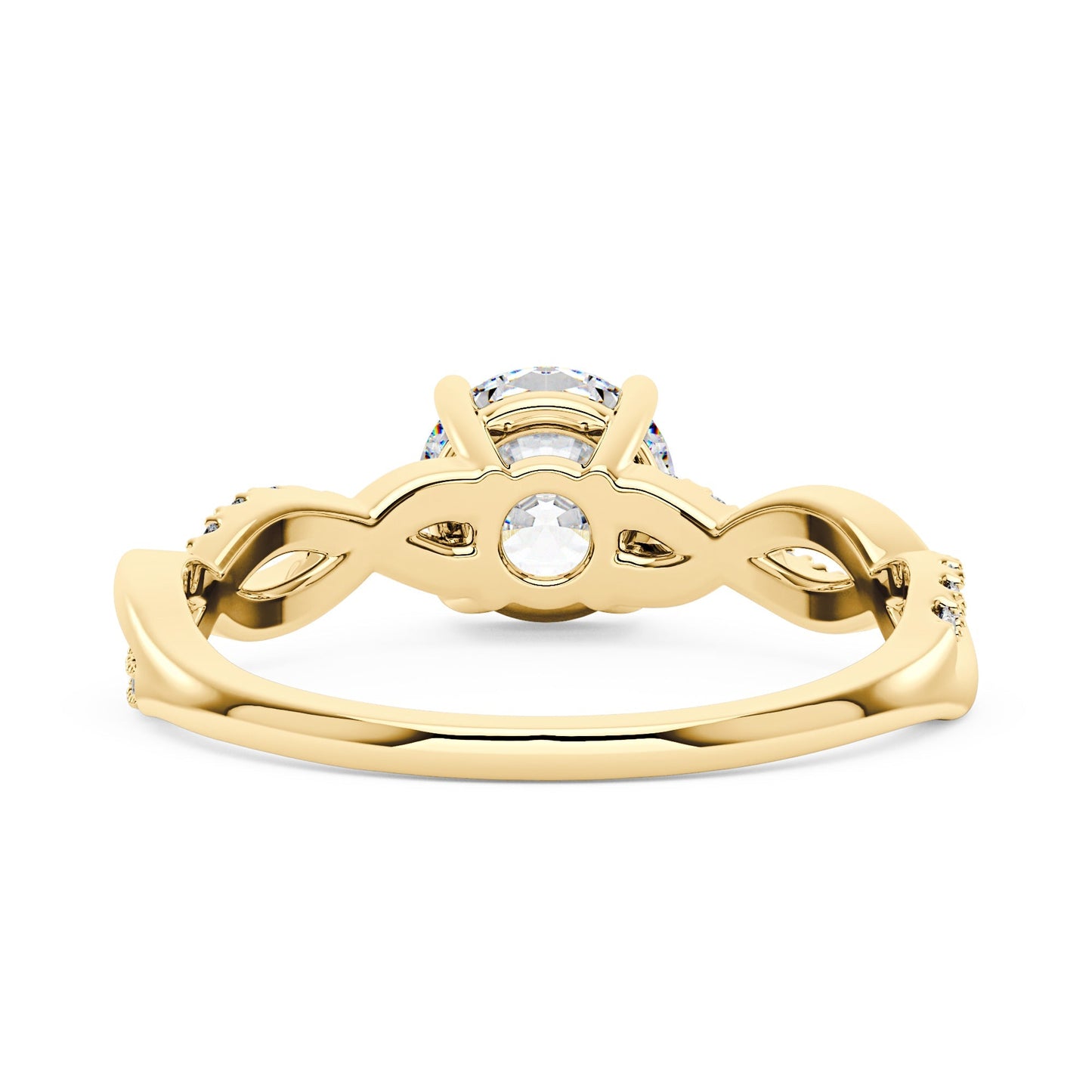 Intertwined Round Solitaire Moissanite Ring