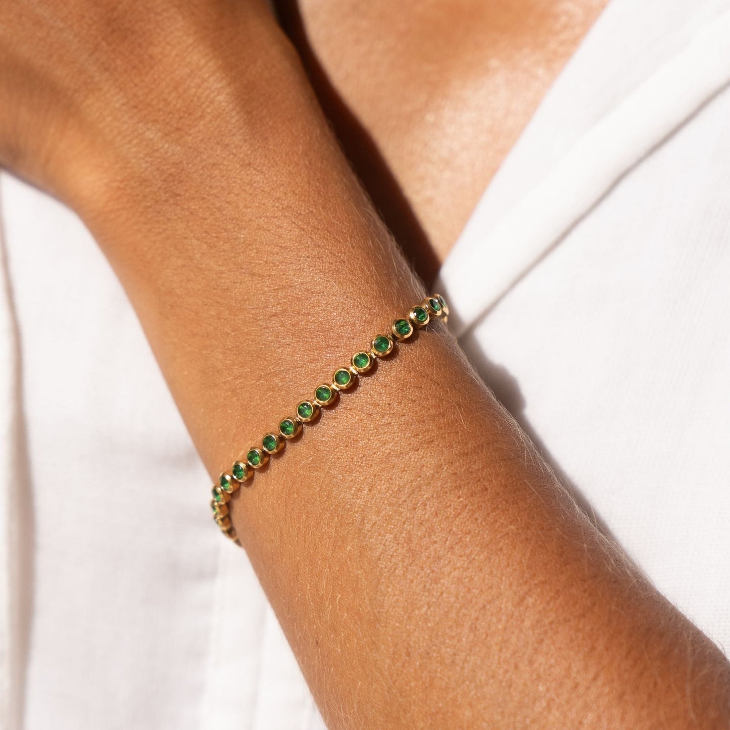Green Tennis Bracelet