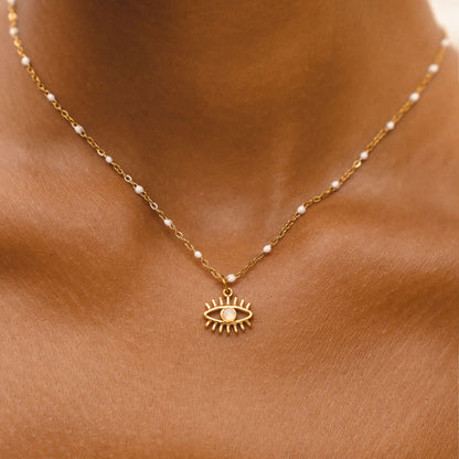 Opal Evil Eye Necklace